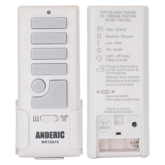 Anderic RRTX015 Replacement Ceiling Fan Remote Control for Harbor Breeze A25-TX015A