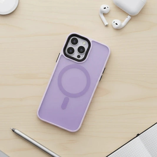 Matte shockproof case translucent Armor Case For iPhone 15 14 13 Pro Max Plus PC Bumper Cover Light Purple