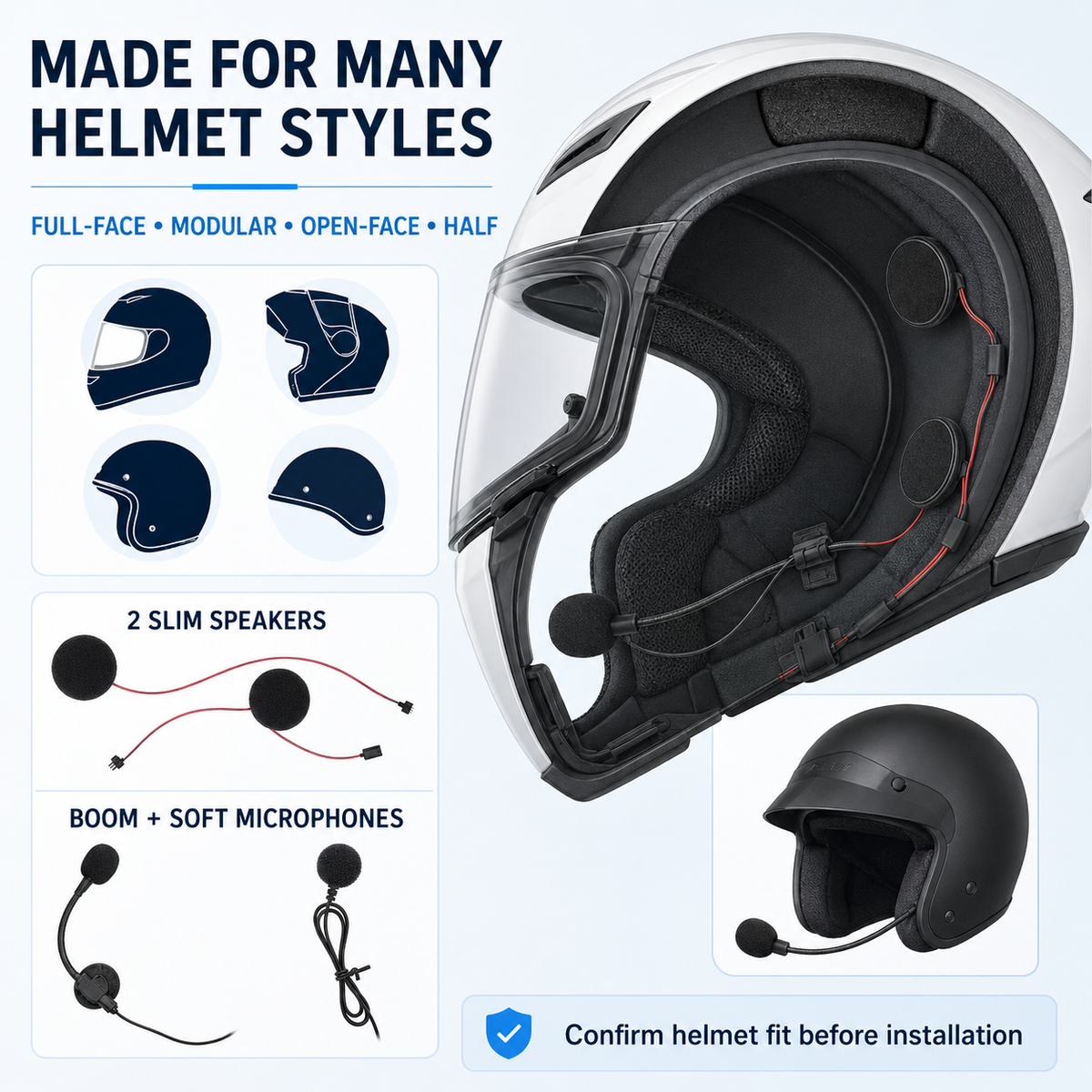 Ruyage Radio Motorcycle Helmet Headphones