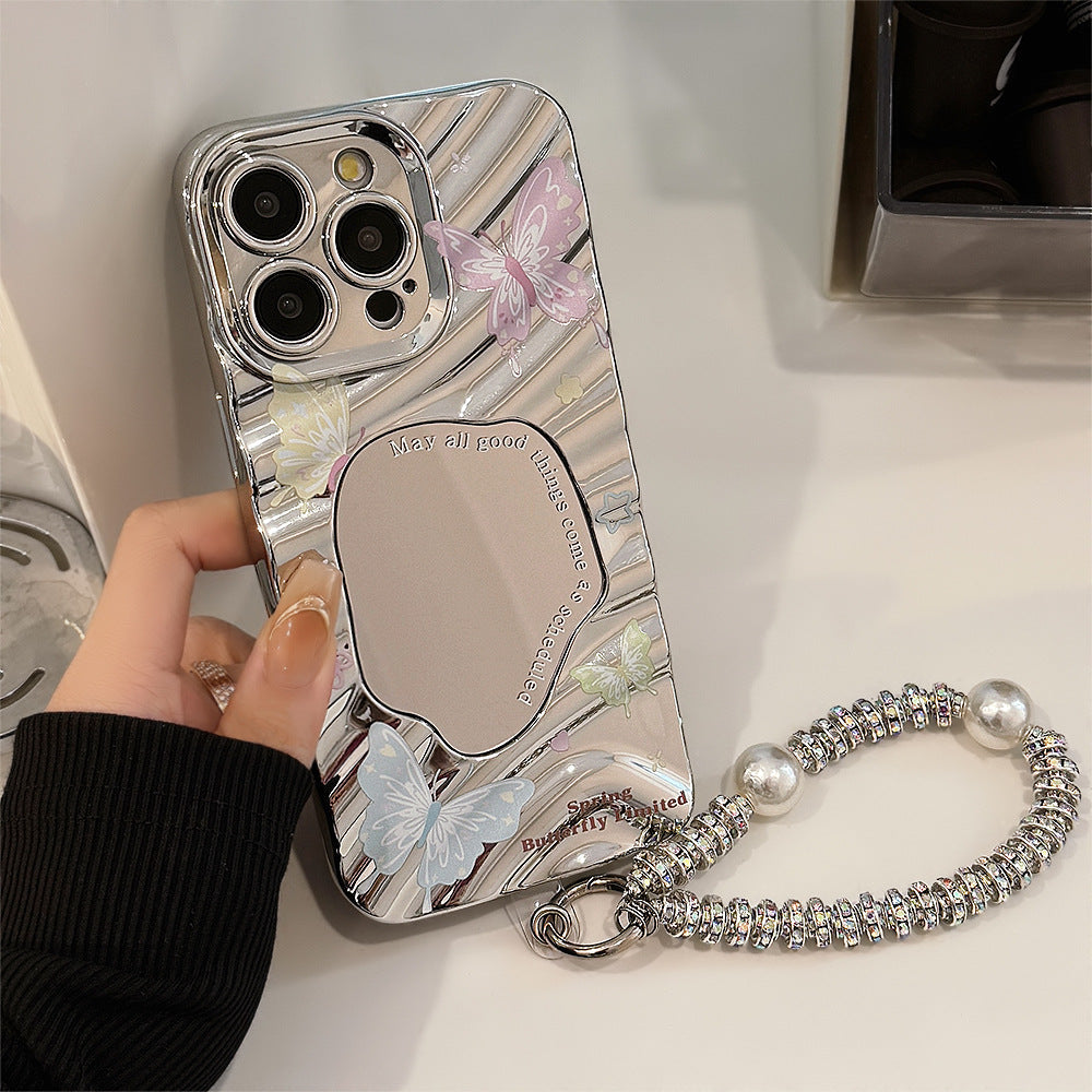 Color butterfly iPhone15 iPhone case 17 premium sense 11 mirror 13promax for 16 lanyard hard