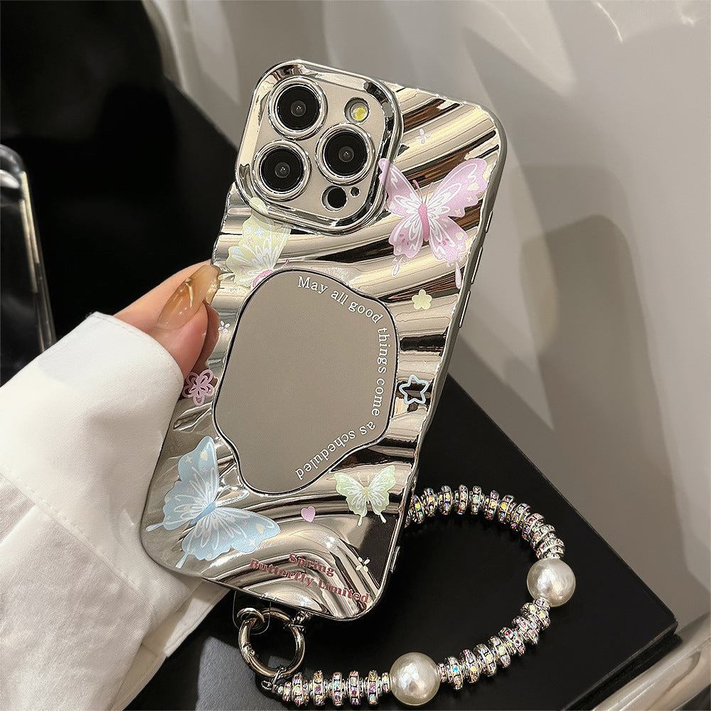 Color butterfly iPhone15 iPhone case 17 premium sense 11 mirror 13promax for 16 lanyard hard