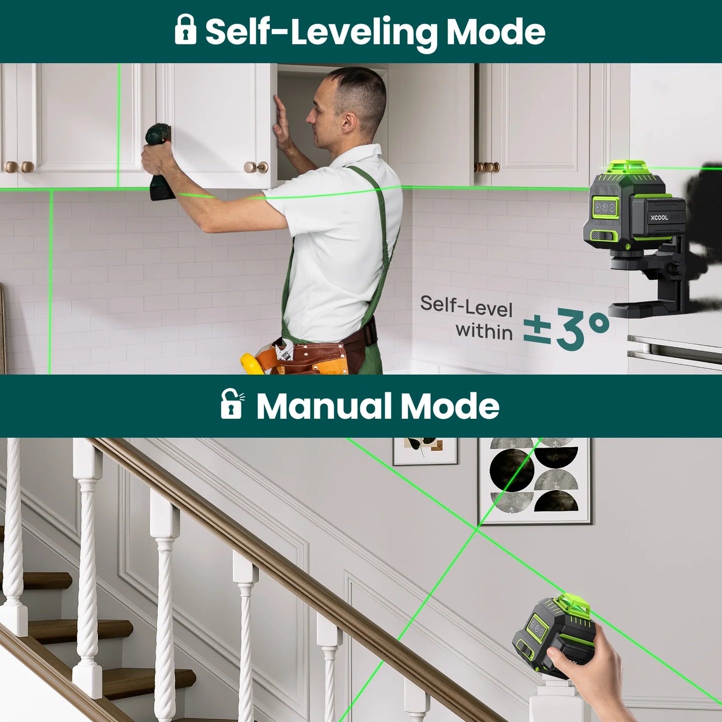 xCool Brillaser 360° Self-Leveling Laser Level