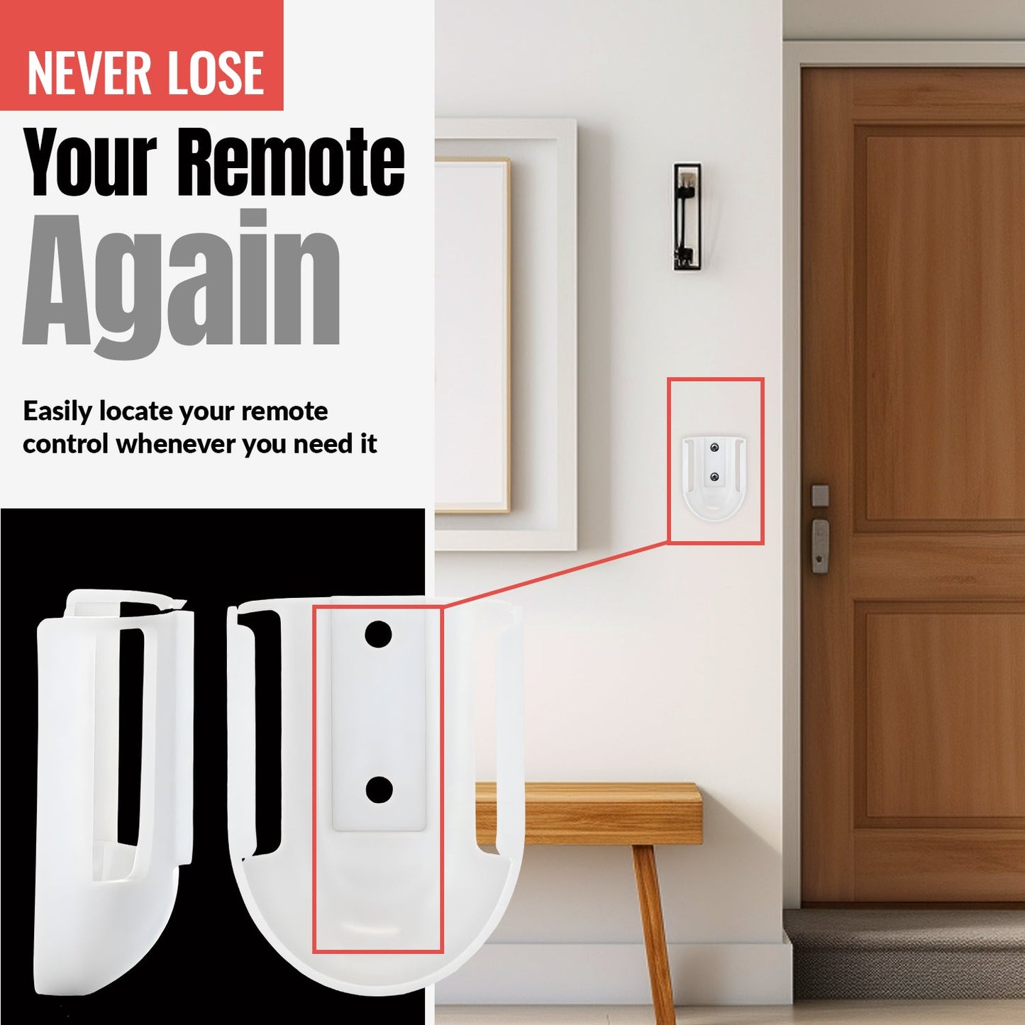 Anderic RRTR214DWM Ceiling Fan Remote Control Wall Mount Bracket for TR214D KUJCE10311 KUJCE10712 TR214B