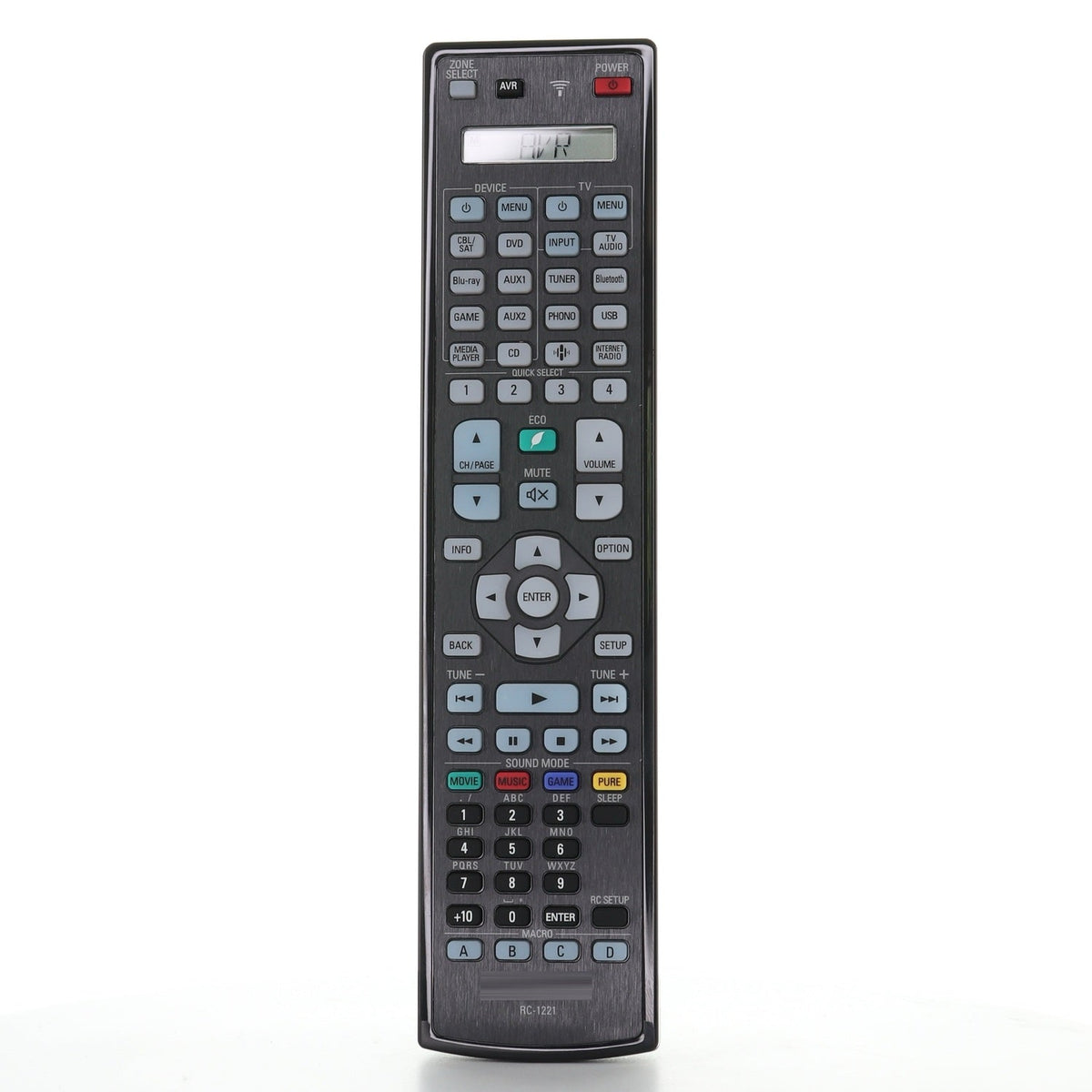 Denon RC-1221 A/V Receiver Remote Control | Motion-lit Backlight | AVRA110 - 30701025200AS