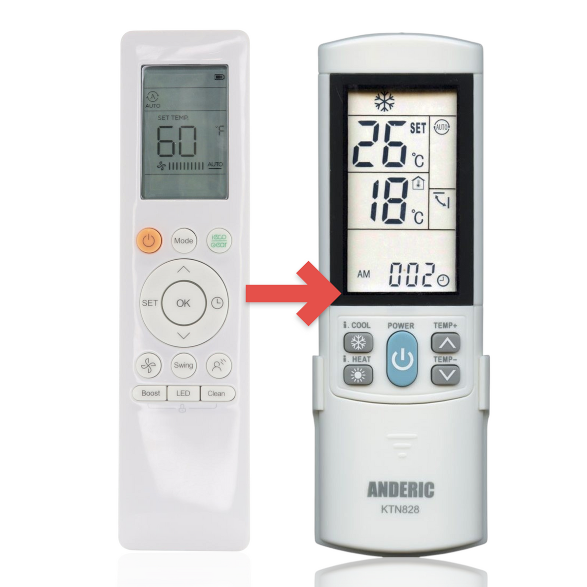 ARCOAIRE RG10A(B2S)/BGEFU1 Mini Split High Wall Air Conditioner Remote Control - 17317000A58964