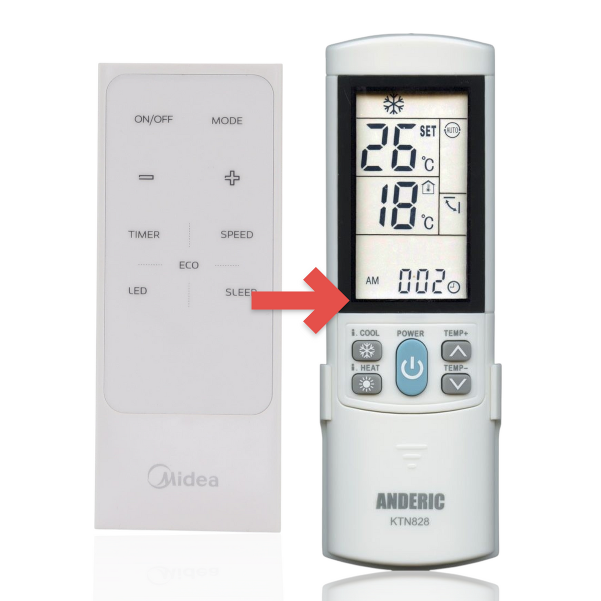 Midea RG15A7(B)/E Air Conditioner Remote Control - 17317000A58346