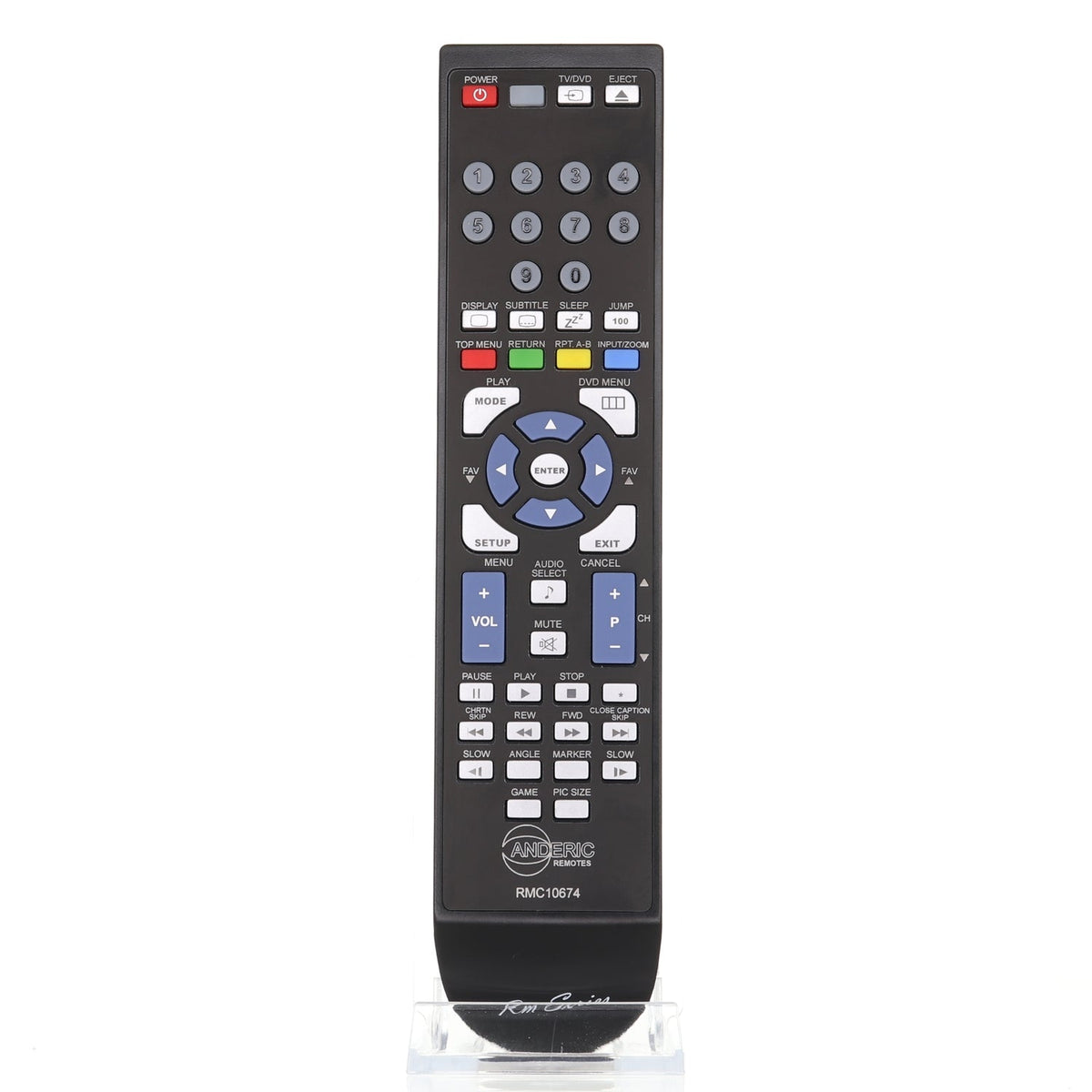 Anderic TV/DVD Remote Control for Toshiba SE-R0305, DC-LWB1, and others - RMC10674