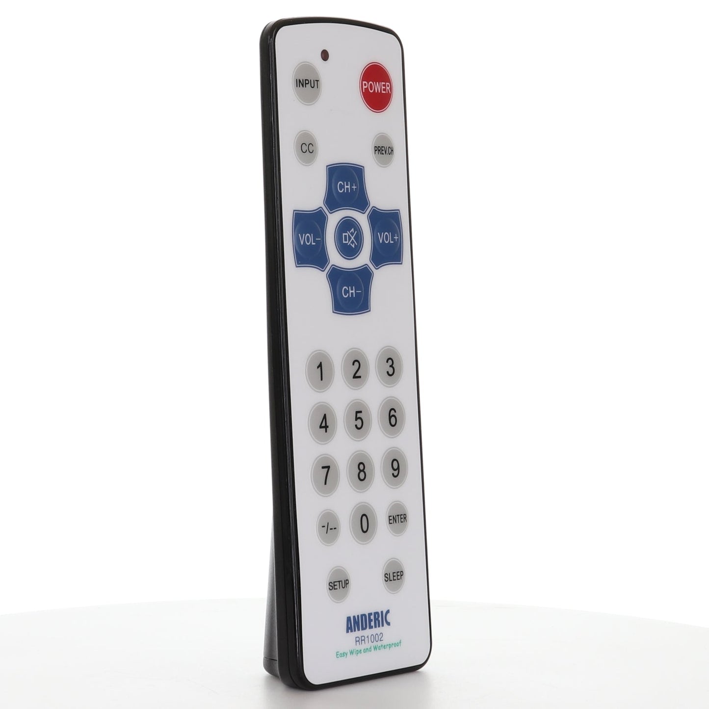 Anderic RR1002 Hospitality Universal TV Remote Control with EzWipe Surface and Water Resistant