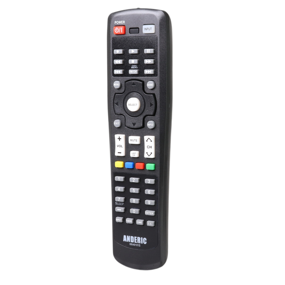 Anderic RR49101S Replacement TV Remote Control for Hitachi CLU-49101S, CLU-4984S, and Others