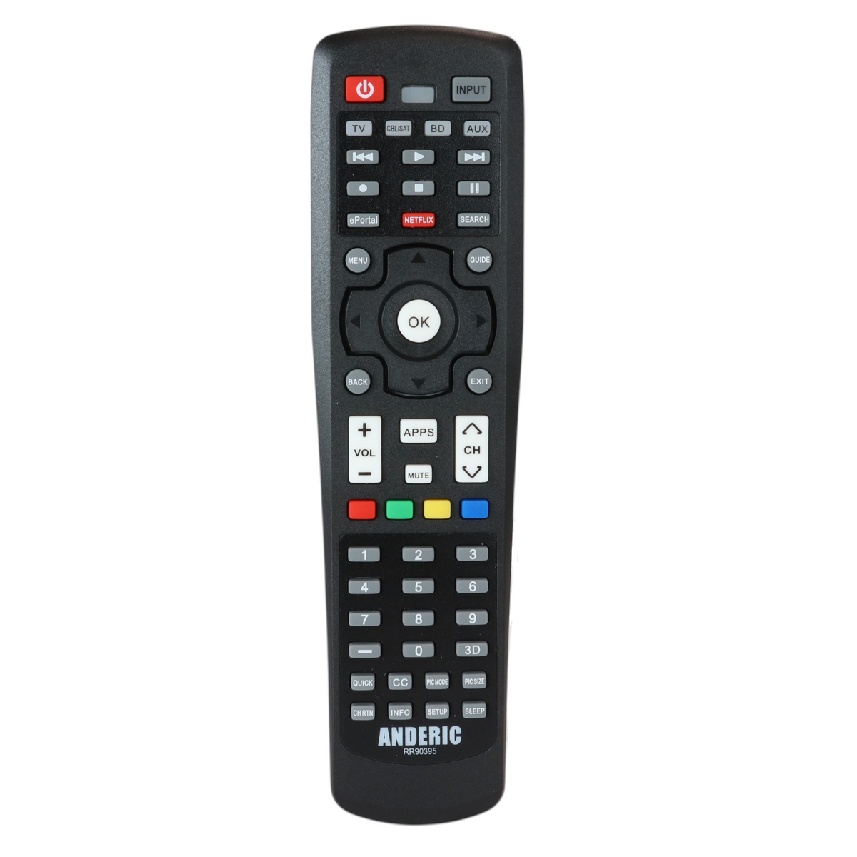 Anderic RR90395 Repalcement Smart TV Remote Control for Toshiba CT-90395 and Others