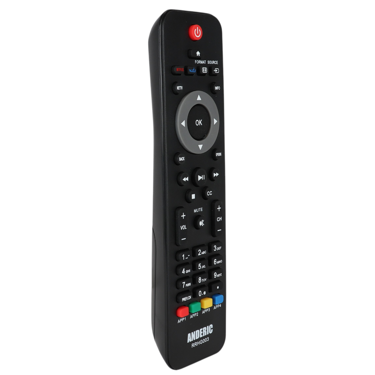 Anderic RRHG003 Replacement Smart TV Remote Control for Philips | URMT39JHG003, URMT42JHG003, URMT39JHG004