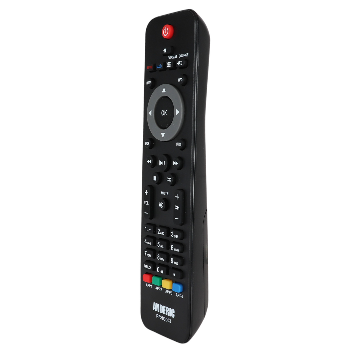 Anderic RRHG003 Replacement Smart TV Remote Control for Philips | URMT39JHG003, URMT42JHG003, URMT39JHG004