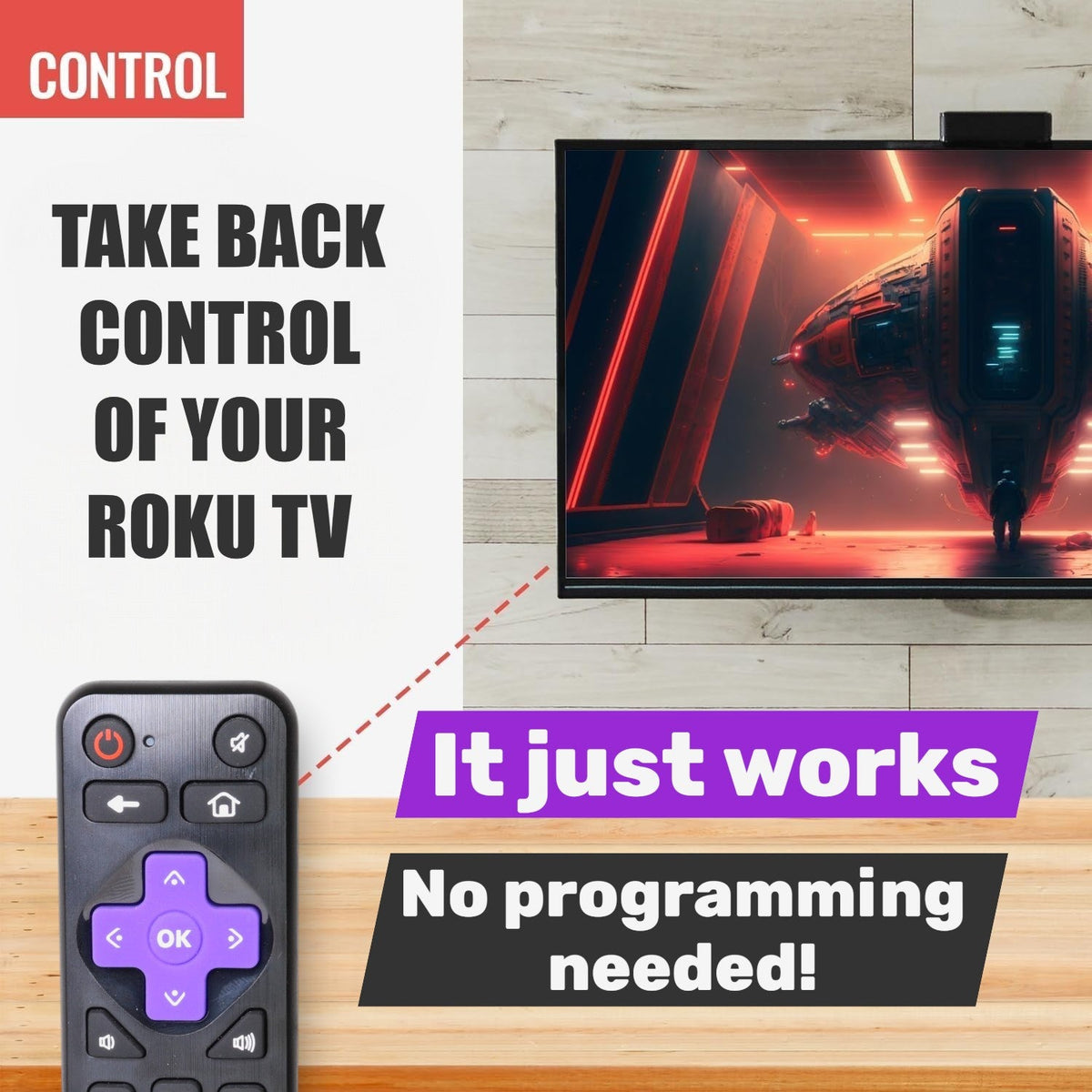 Substitute for RCA RC-ALIR 2022 ROKU TV Remote Control - 3226001268 (RRLF26)