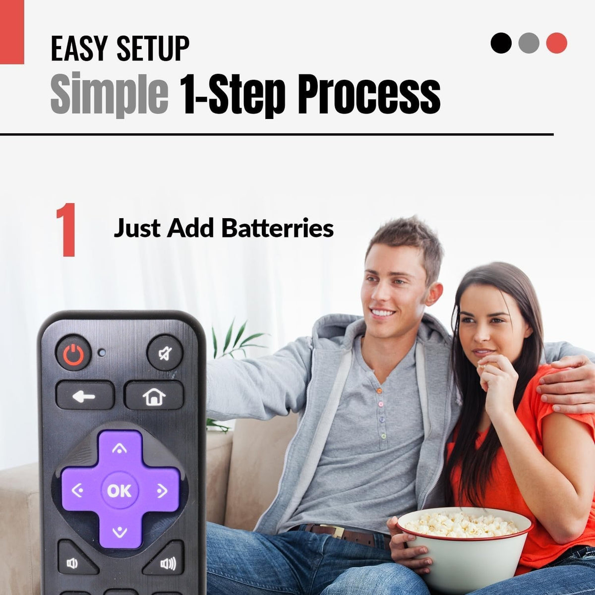 [3-PACK] Anderic RRLF26 (No Programming Needed) Replacement Remote Control for most Roku TVs such as ONN, Hisense, Philips, TCL, Hiro