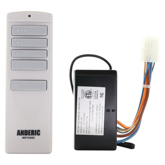 Anderic Boltz I & II Replacement Ceiling fan Kit for Harbor Breeze | MR173B Receiver, A25-TX00i Remote - RRTX00I-RRMR173B-KIT