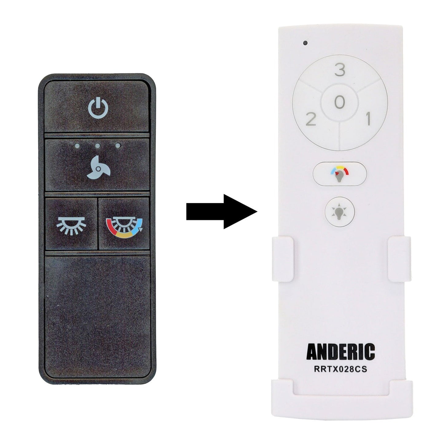 Anderic RRTX028CS Replacement Ceiling Fan Remote Control for Hampton Bay and Home Decorators Collection - TX028C-S