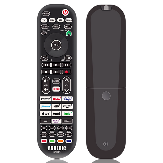 Anderic RRUR01.8 4-Device Universal Remote Control for Roku Streaming Players & Roku TV's with Backlighting, Learning, and Macro