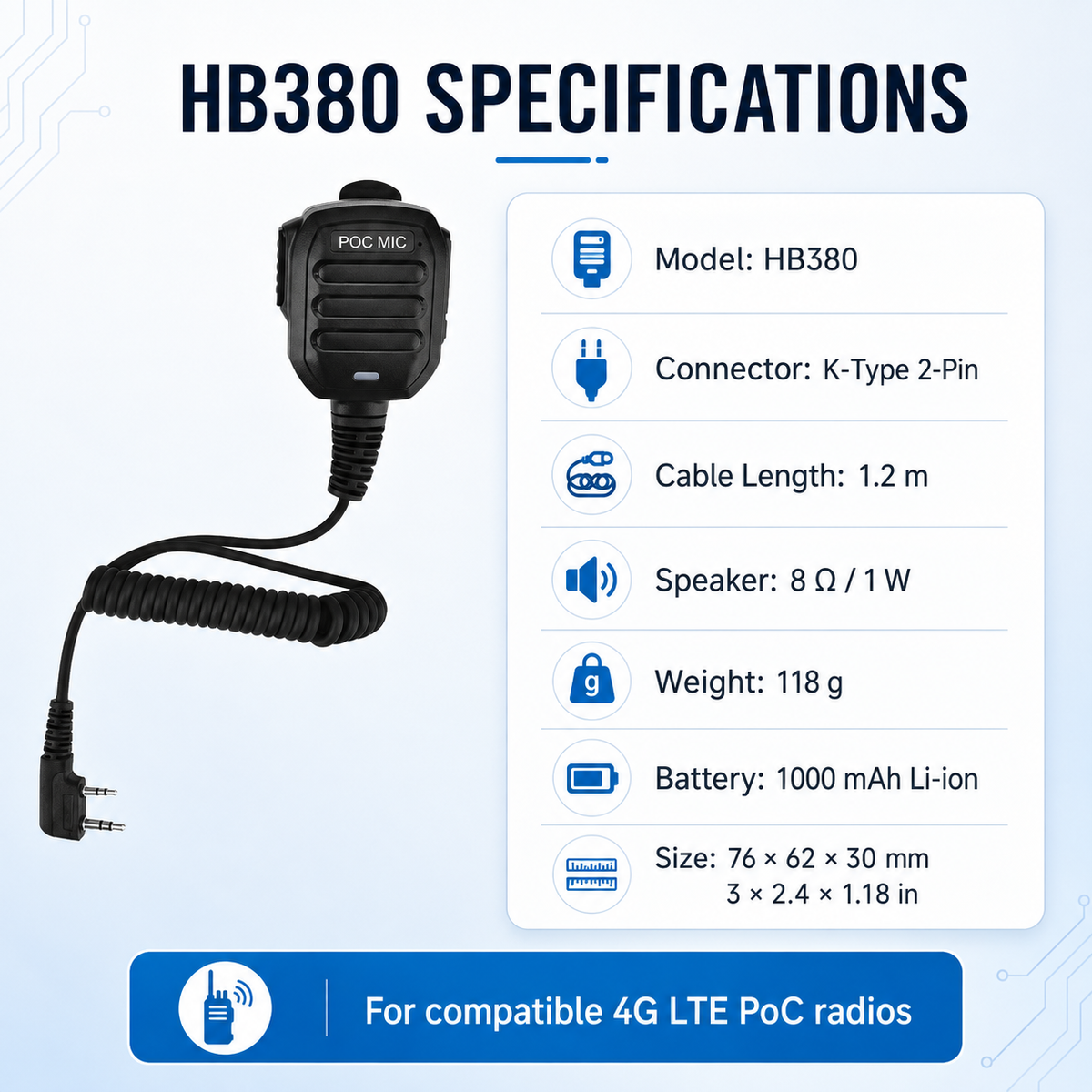 Ruyage Radio Handheld Microphone For Nationwide PTT Walkie-Talkie