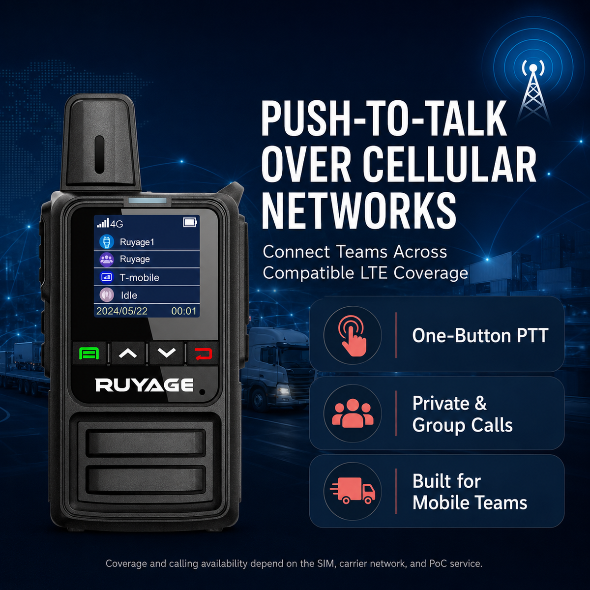 Ruyage Radio Nationwide PTT Walkie-Talkie(R2)