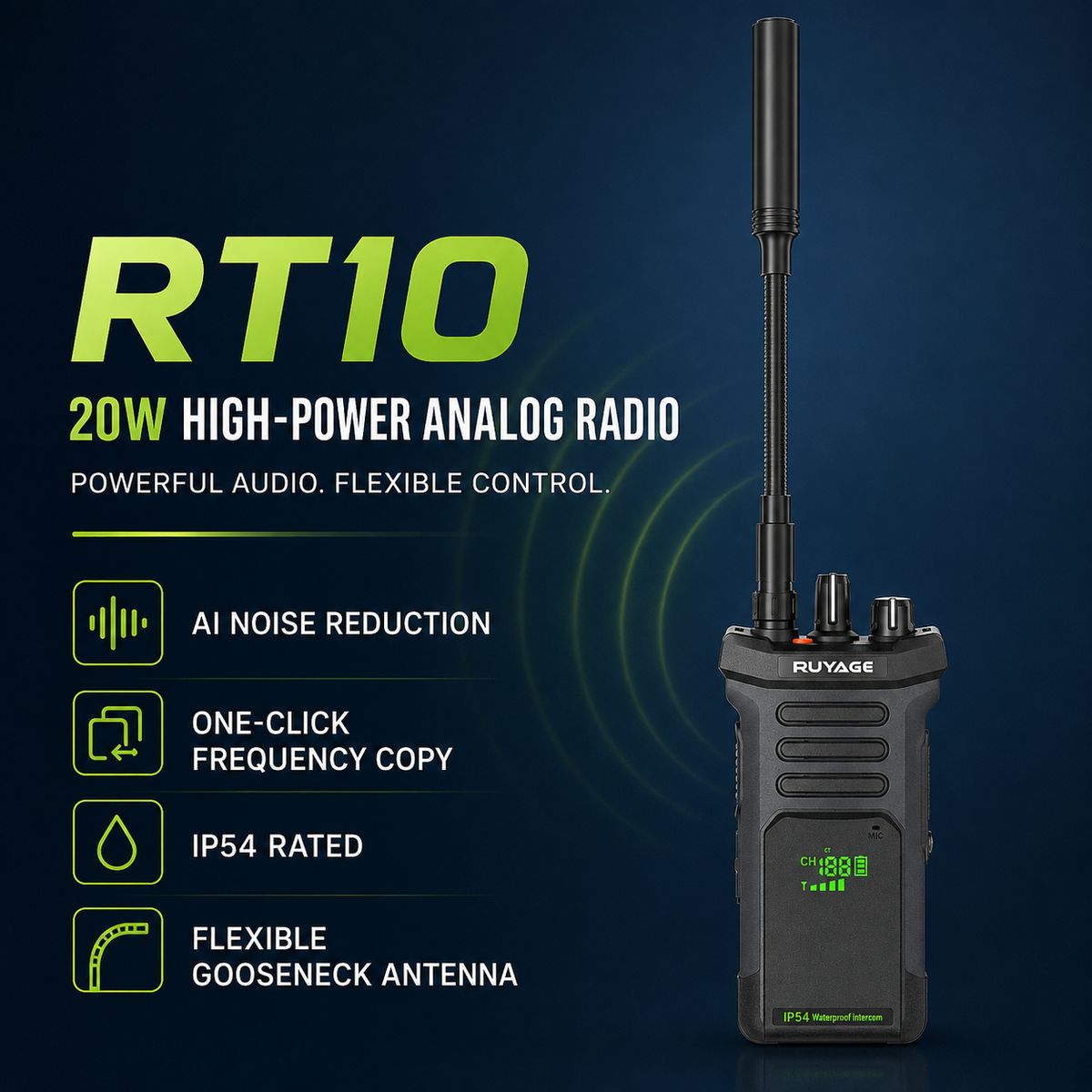 Ruyage Radio Analog Signal 20W Walkie-Talkie(RT10)