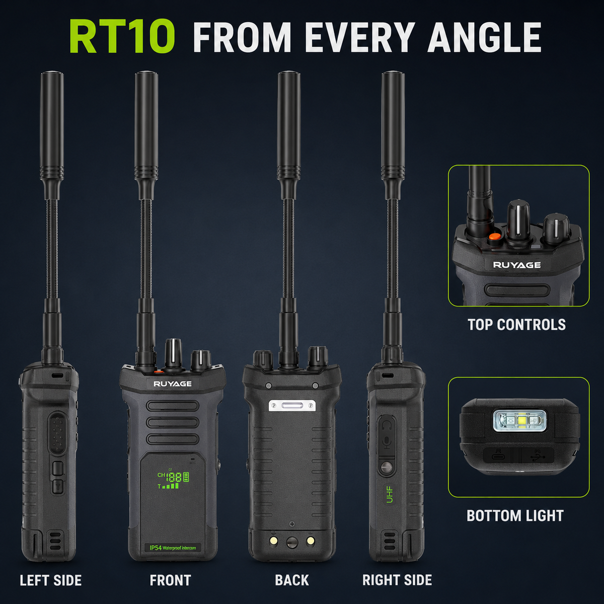 Ruyage Radio Analog Signal 20W Walkie-Talkie(RT10)