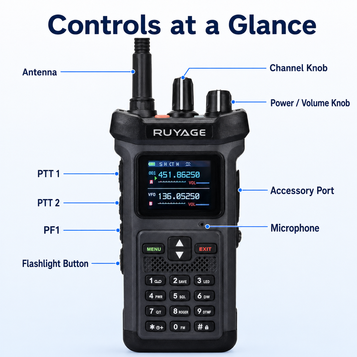 Ruyage Radio Analog Signal 20W Walkie-Talkie(RT20)