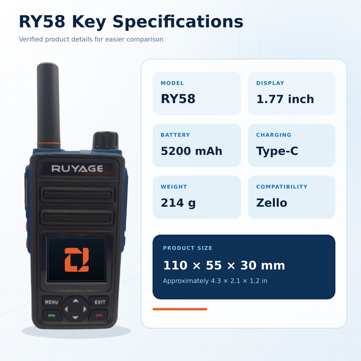 Ruyage Radio Zello Walkie-Talkie(RY58)
