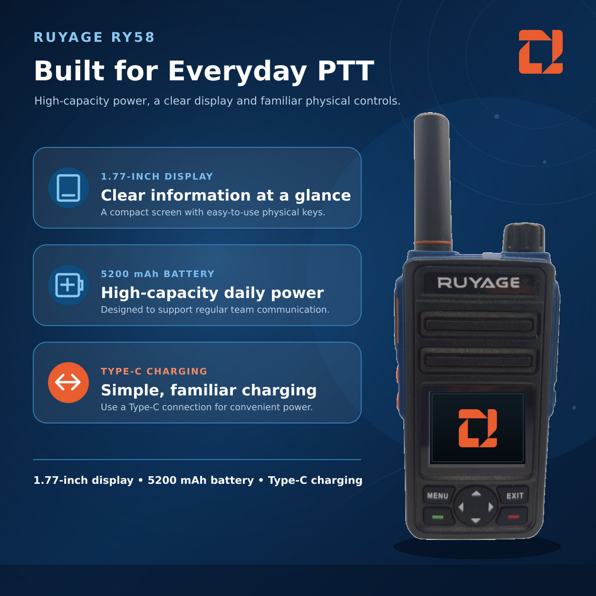Ruyage Radio Zello Walkie-Talkie(RY58)