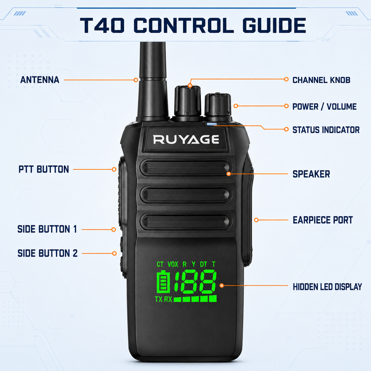 Ruyage Radio Waterproof Walkie-Talkie(T40)