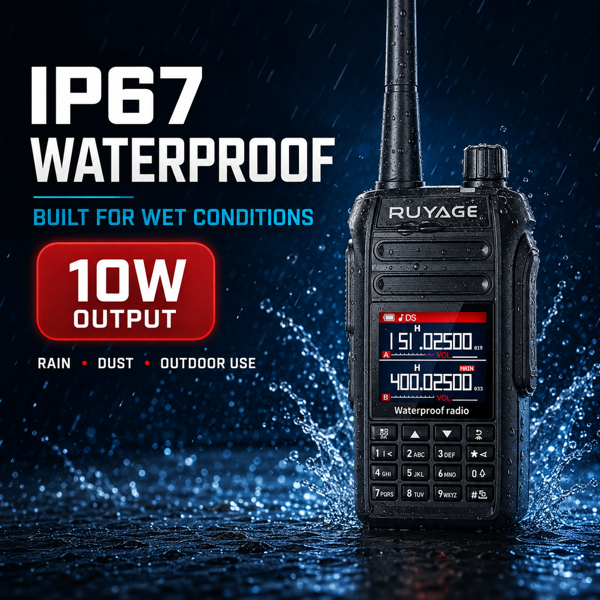Ruyage Radio Waterproof Walkie-Talkie(UV5D)