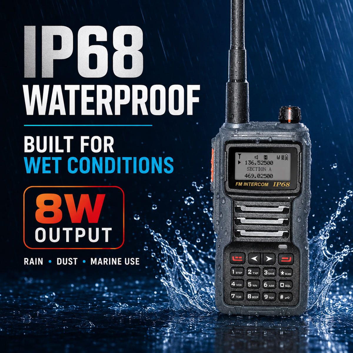 Ruyage Radio 8W Waterproof Walkie-Talkie(UV8D)