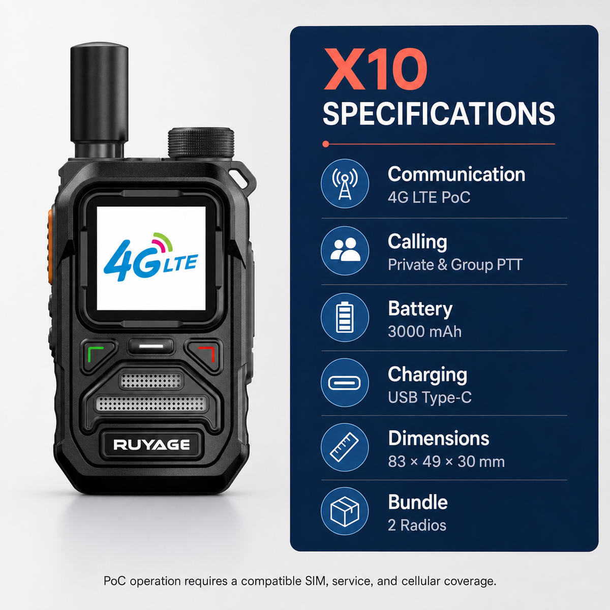 Ruyage Radio Nationwide PTT Walkie-Talkie(X10)