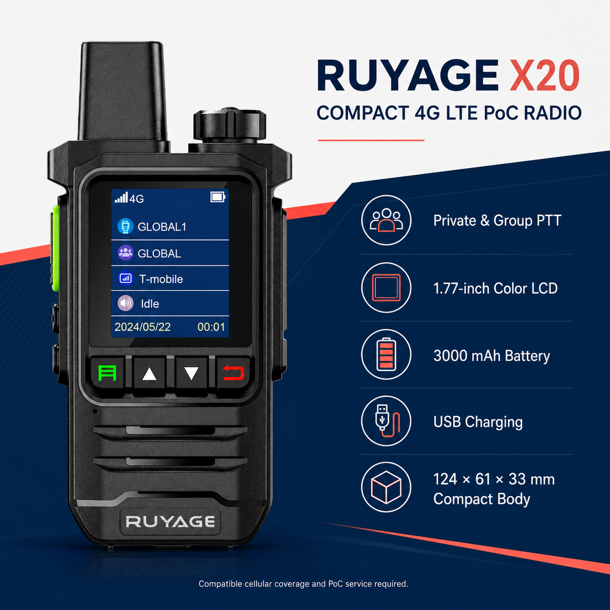 Ruyage Radio Nationwide PTT Walkie-Talkie(X20)