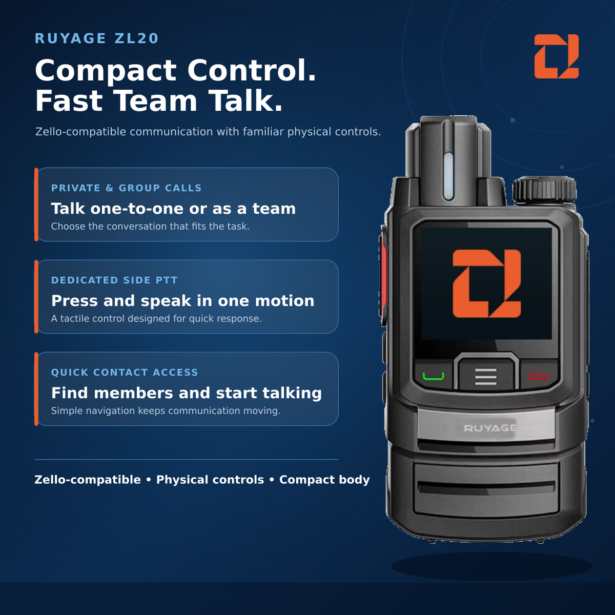 Ruyage Radio Zello Walkie-Talkie(ZL20)