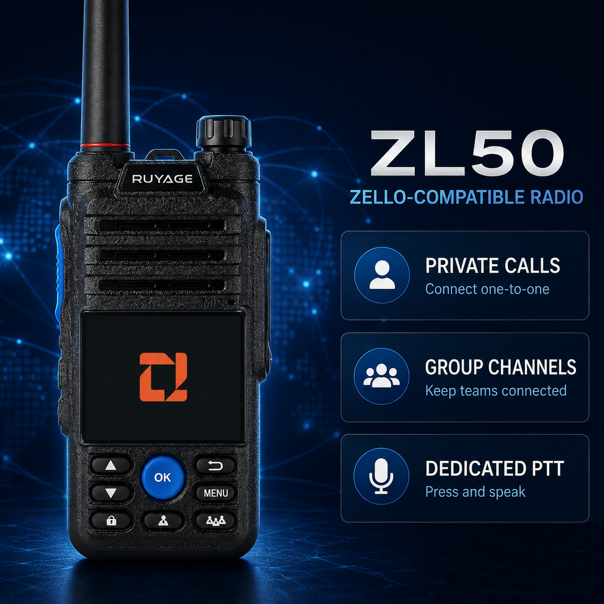 Ruyage Radio Zello Walkie-Talkie(ZL50)