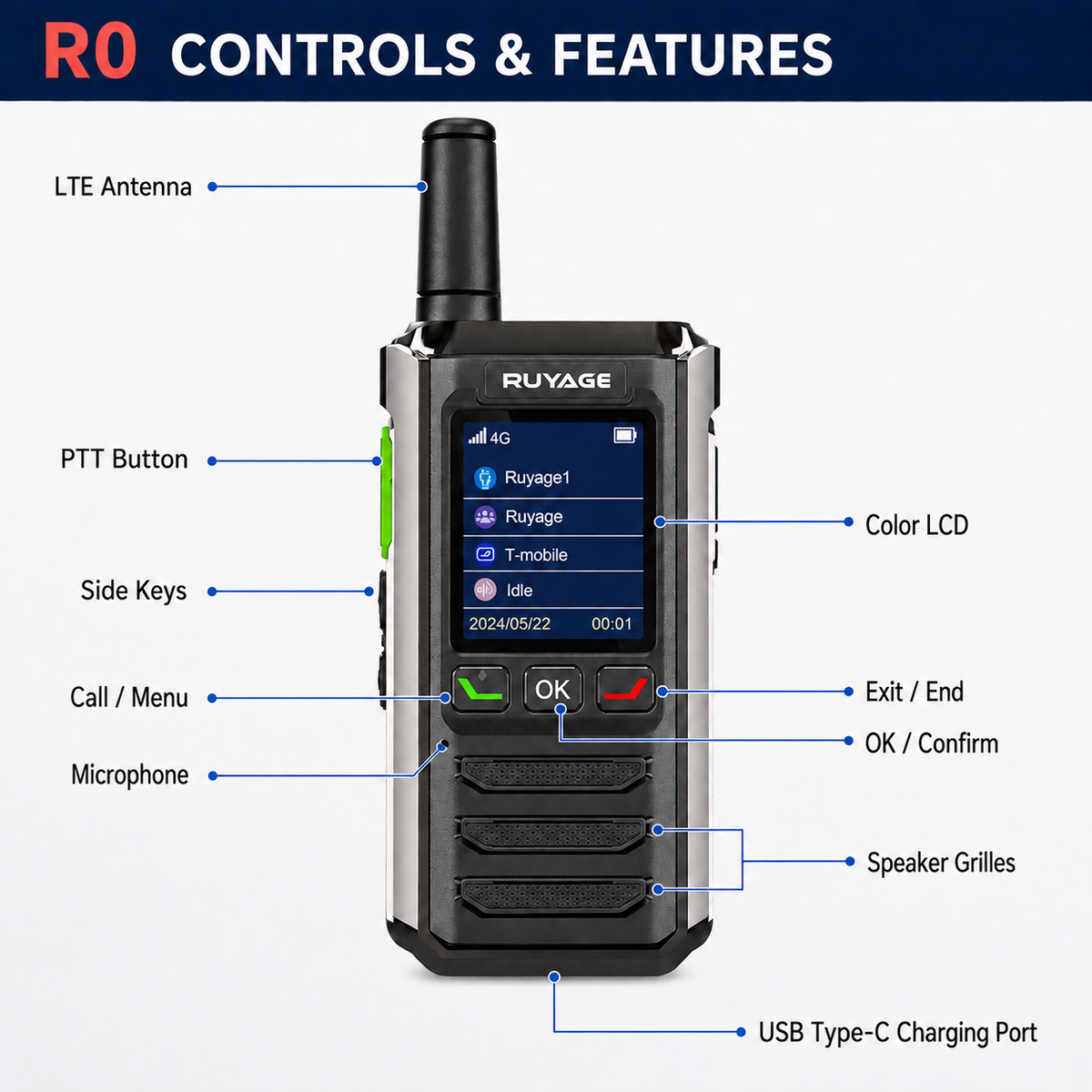 Ruyage Radio Nationwide PTT Walkie-Talkie(R0)