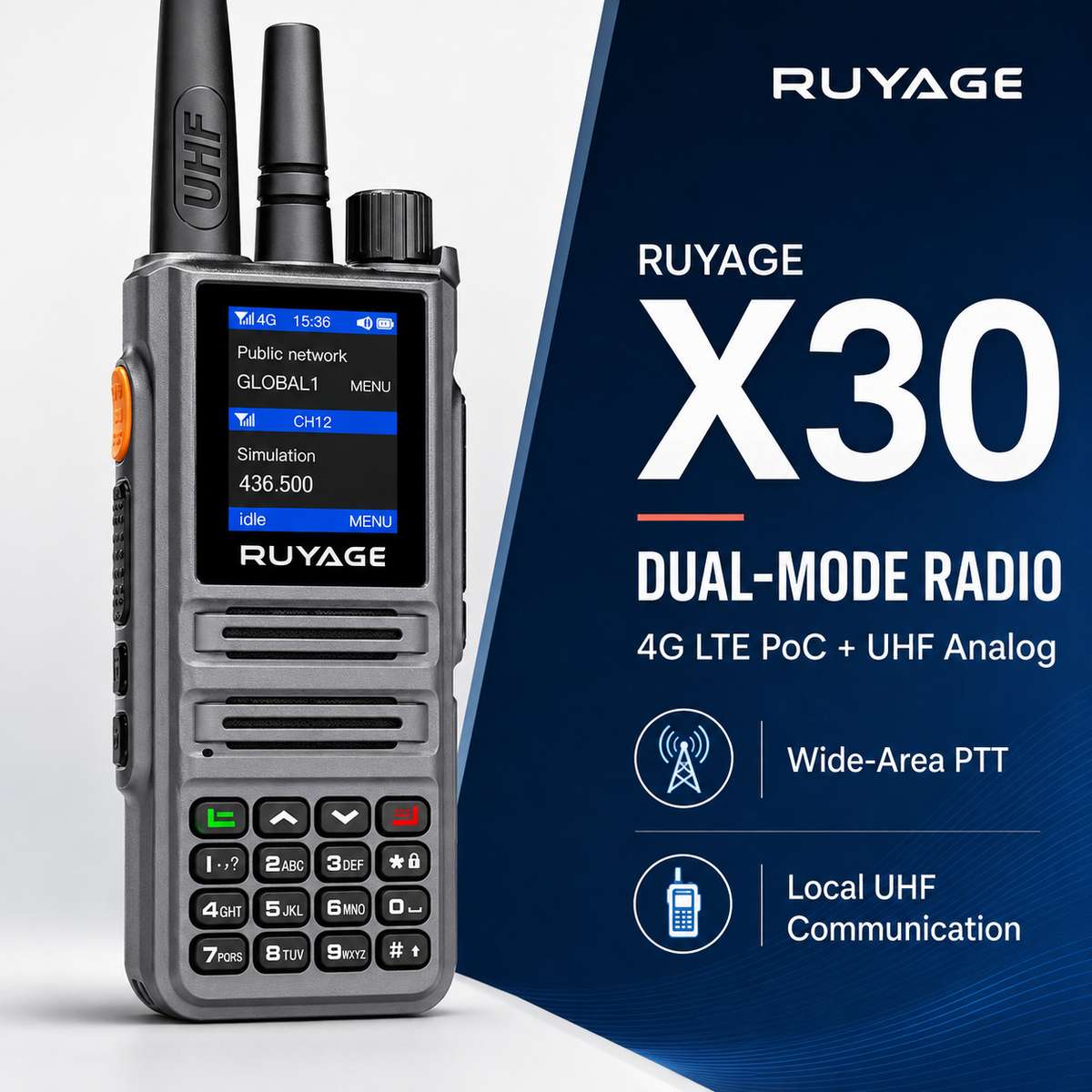 Ruyage Radio Nationwide PTT Dual-Mode Walkie-Talkie(X30)
