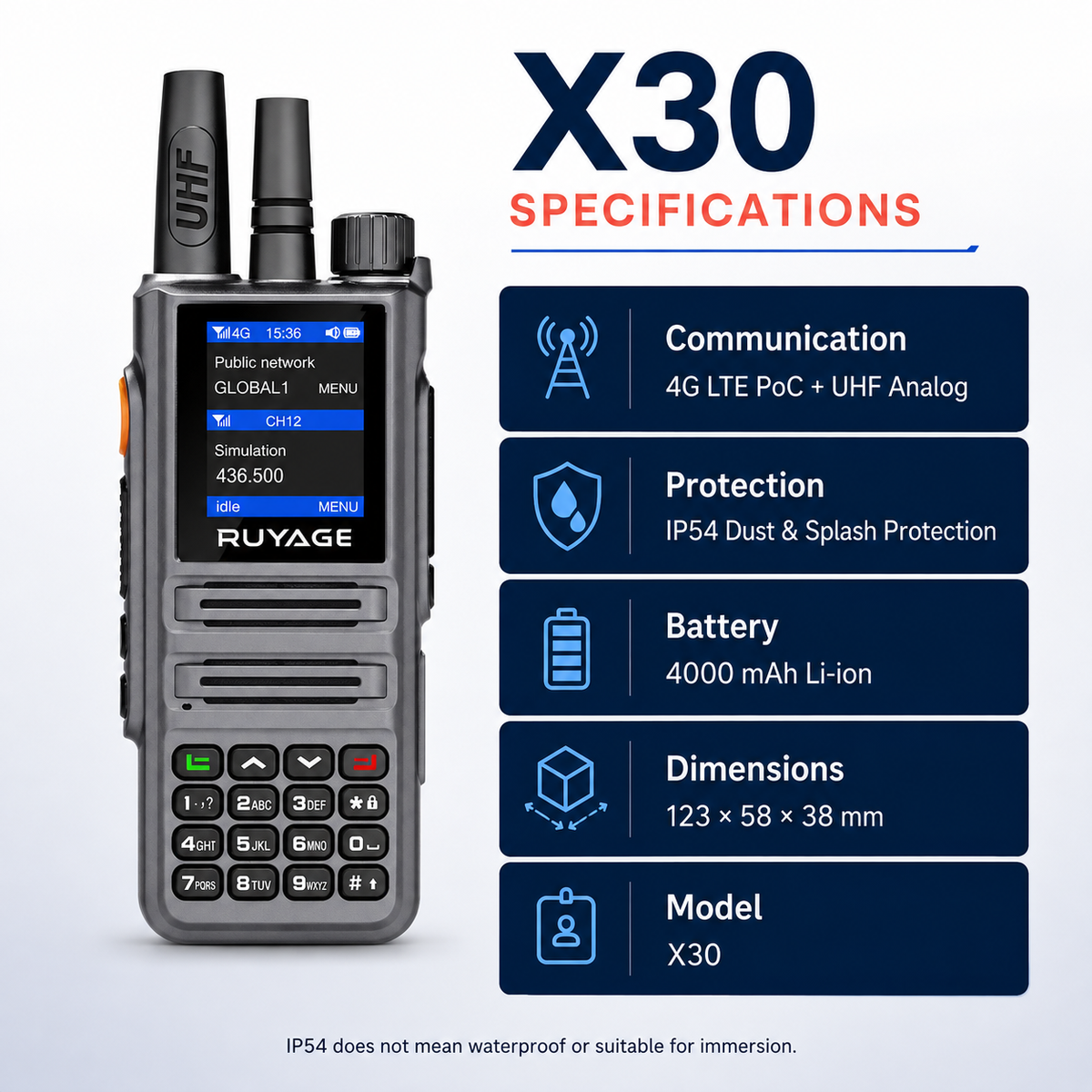 Ruyage Radio Nationwide PTT Dual-Mode Walkie-Talkie(X30)
