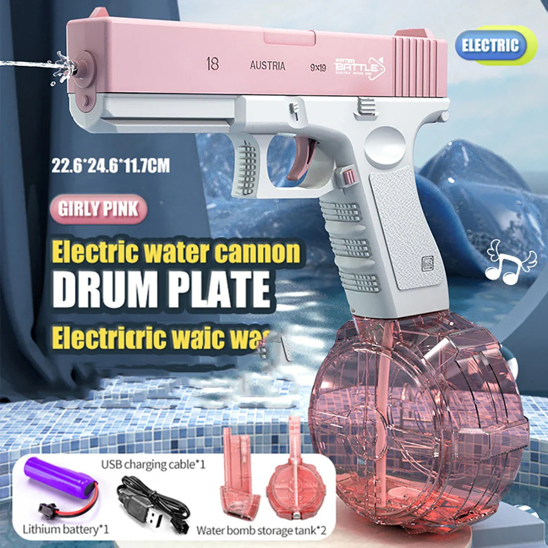 Electric Water Gun Toys Bursts Children's High-pressure Strong Charging Energy Water Automatic Water Spray Children's Toy Guns