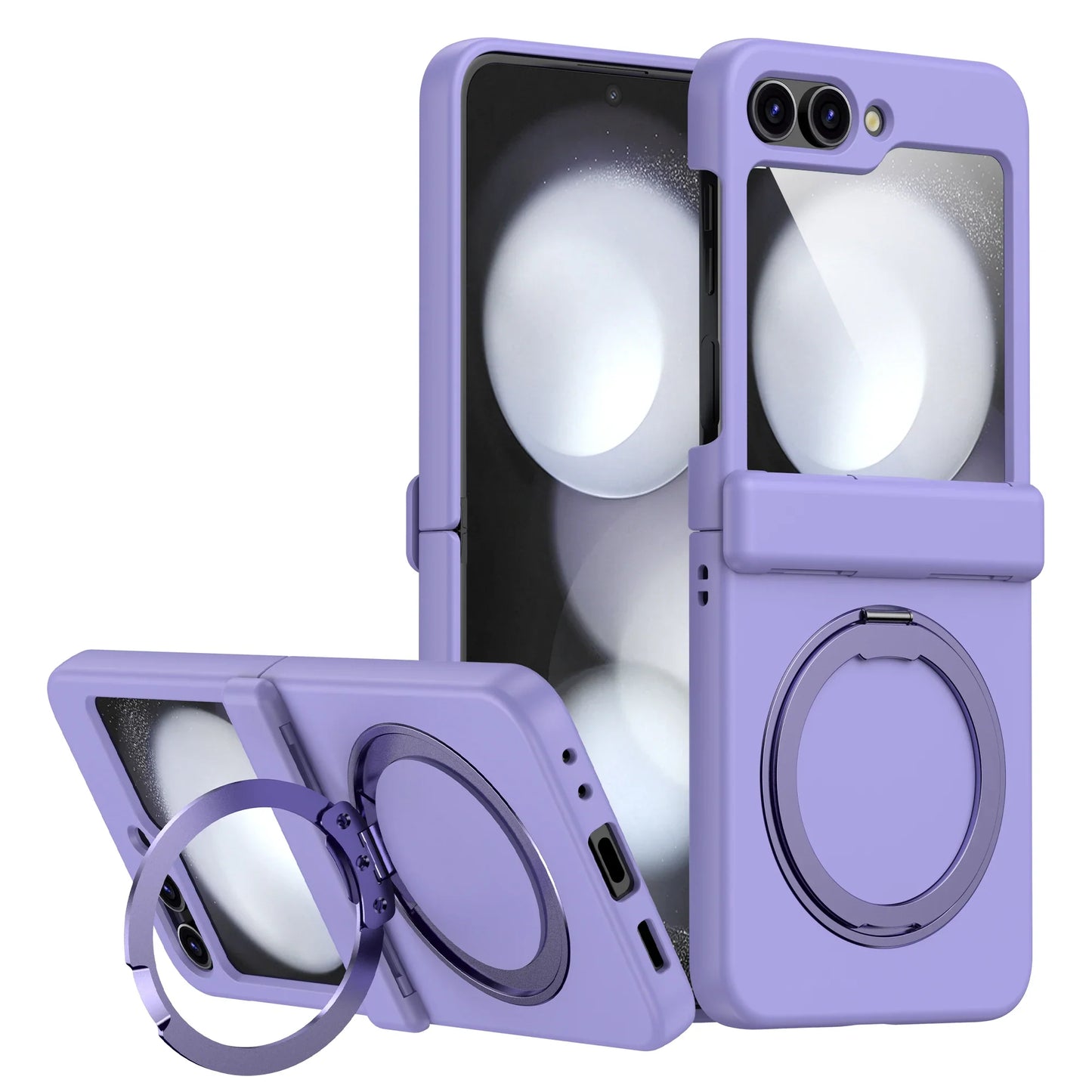 360° Rotating Holder Phone case For Samsung Galaxy Z Flip 5 6 Magsafe Wireless charge 360 Degree Ring Magnetic stand Phone Cover