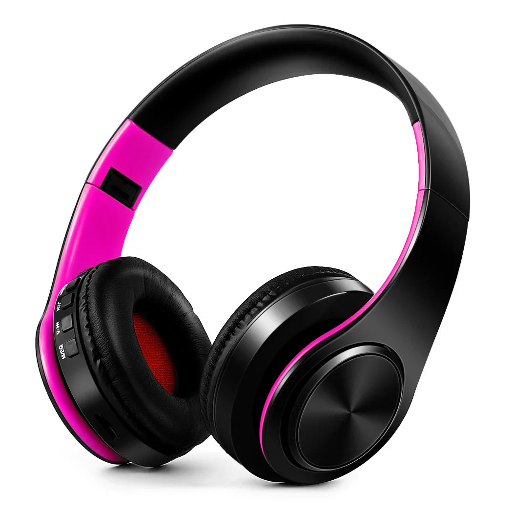 Men Gift Gold Wireless Headphones Bluetooth Earphone Stereo Headset Game with Build-in MIC with Universal for Android and iOS