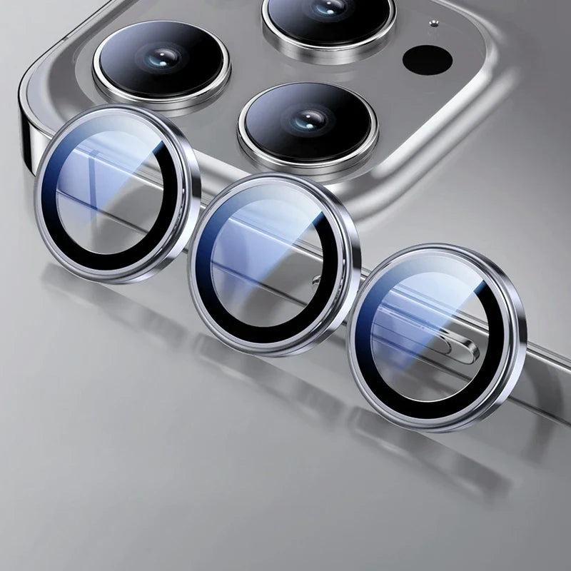 Metal Ring Lens Glass for iPhone 15 Pro Max 15pro Alloy Camera Protector Back Lens Film Cap Cover with Positioner