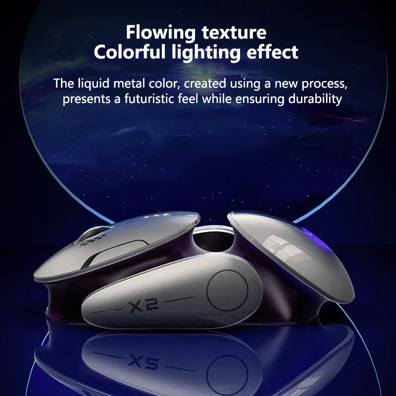 Inphic X2 Silent Bluetooth Mouse Metal Base Rechargeable Wireless Gaming Mouse For Computer Laptop Office Game