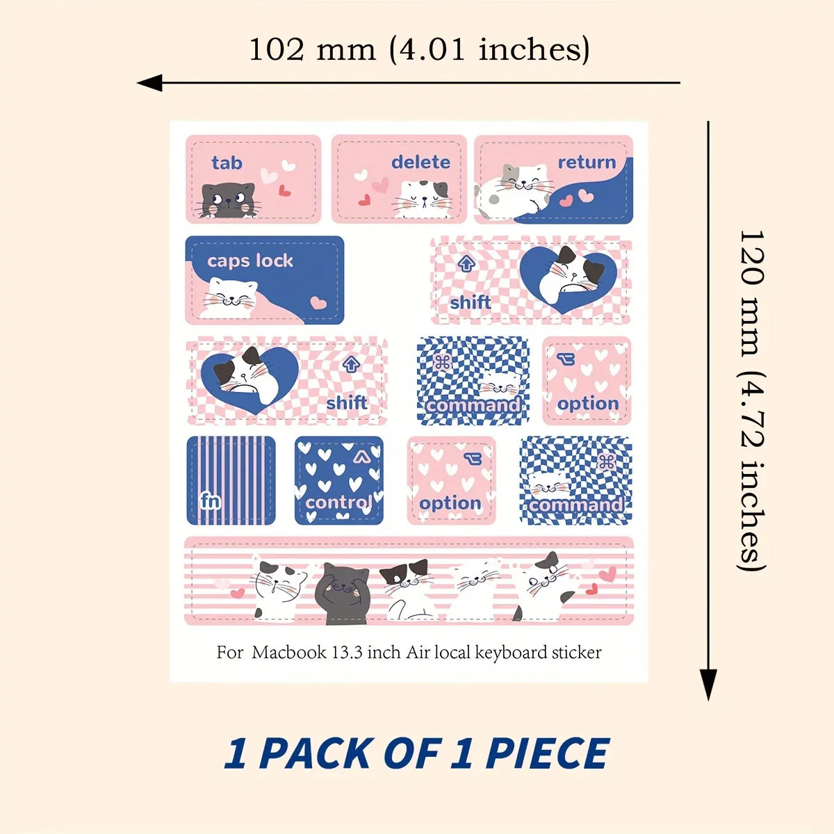 1PCS Cute Bear Pattern Cute Cat Pattern Laptop Partial Keyboard Skin Stickers