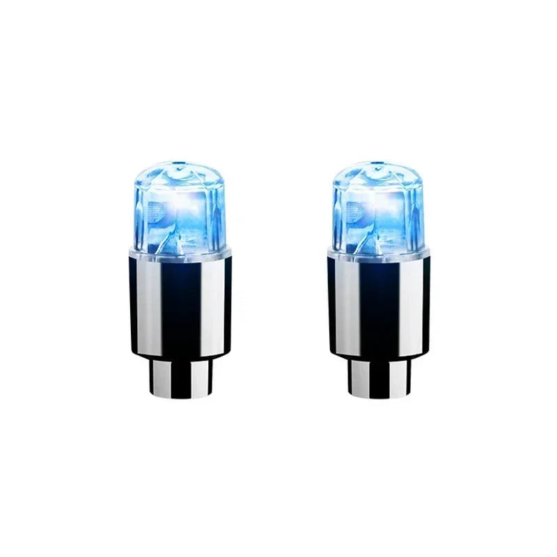 2/4/8Pcs Colorful LED Wheel Lights Car Tire Valve Caps Neon Light Universal Motorcycle Bicycle Valve Cover Auto Accessories