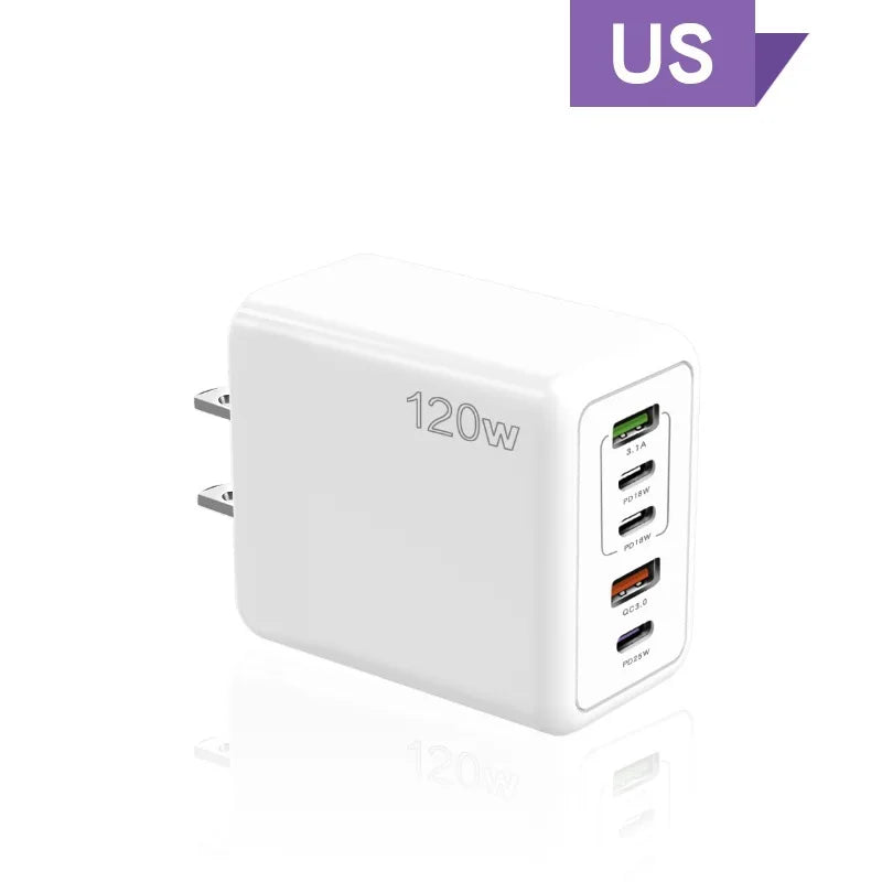 USB C Charger Fast Charging Type C 3 PD + 2 USB QC3.0 Mobile Phone Adapter For iPhone Xiaomi Samsung ipad Realme Tablet