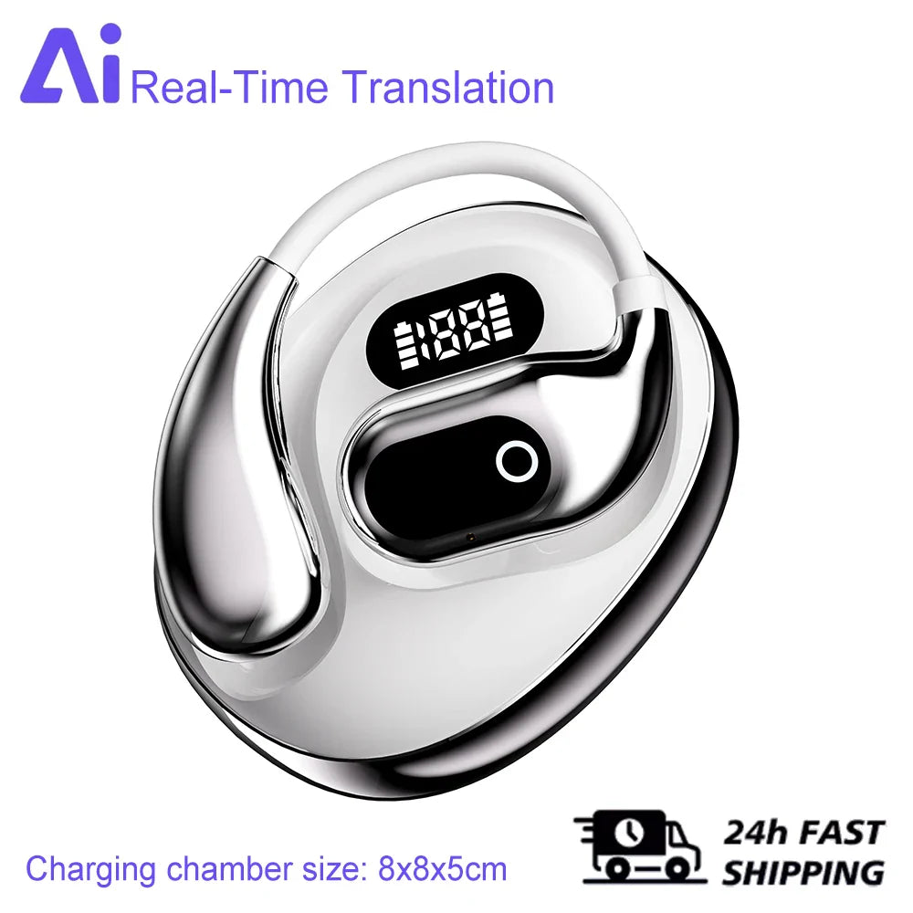 Ai Two-Way Real time Translators Earphone 144 Languages Wireless Bluetooth Smart Voice Translator Headphones For Travel Business