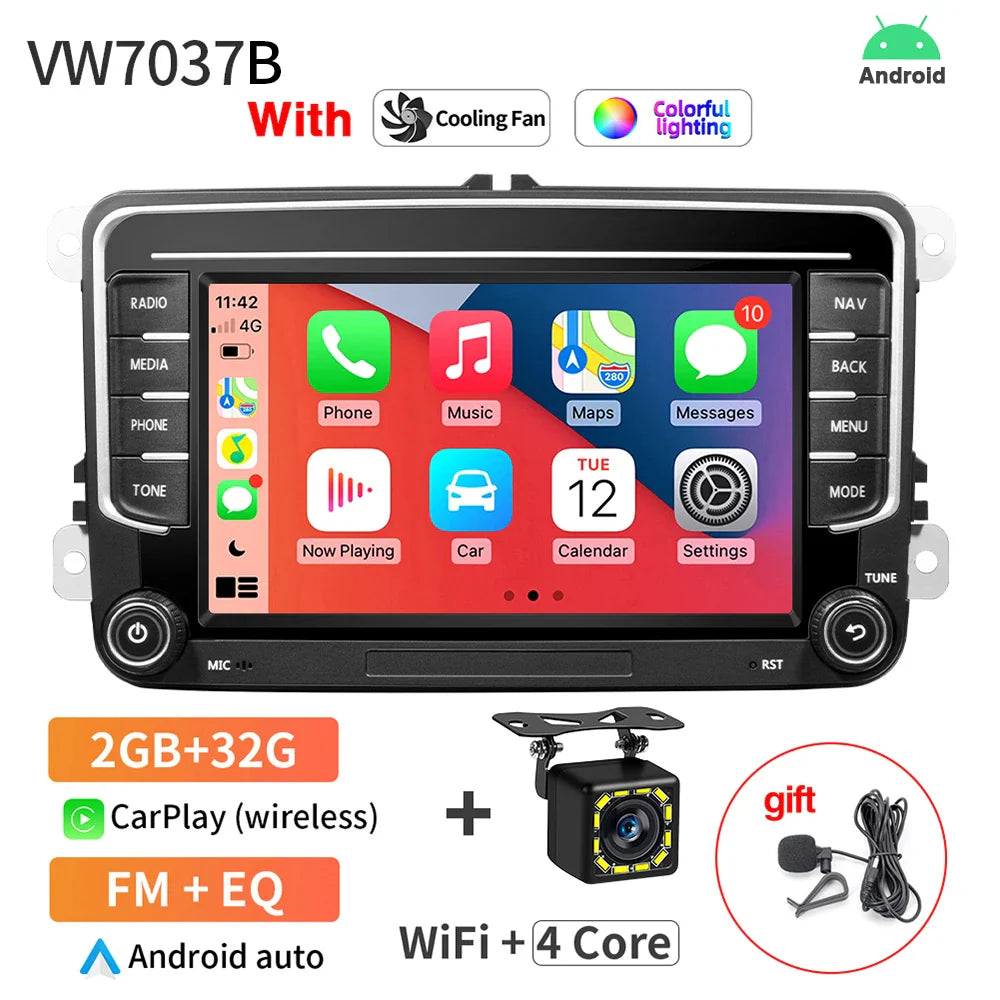 GRANDnavi Android13 Car Radio GPS For VW Volkswagen Skoda Octavia Golf 5 6 Touran Passat B6 Polo Jetta 2Din Multimedia Player