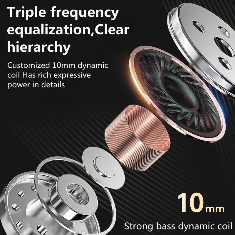 Dynamic HiFi Wired Earphone In Ear Monitor Sport Headphones Bass Stereo Gaming Noise Cancelling Headset Music Earbuds With Mic