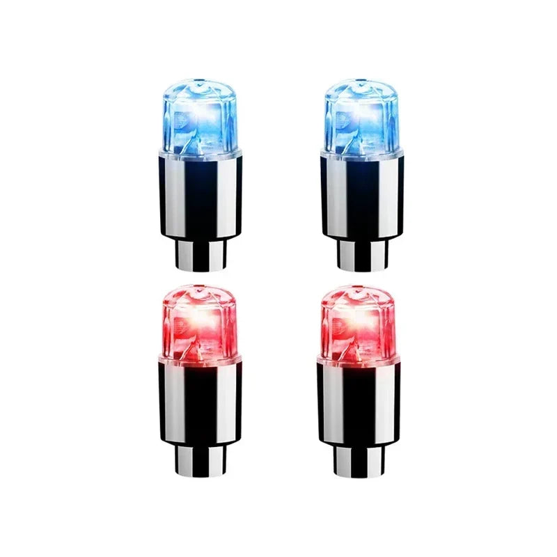 2/4/8Pcs Colorful LED Wheel Lights Car Tire Valve Caps Neon Light Universal Motorcycle Bicycle Valve Cover Auto Accessories